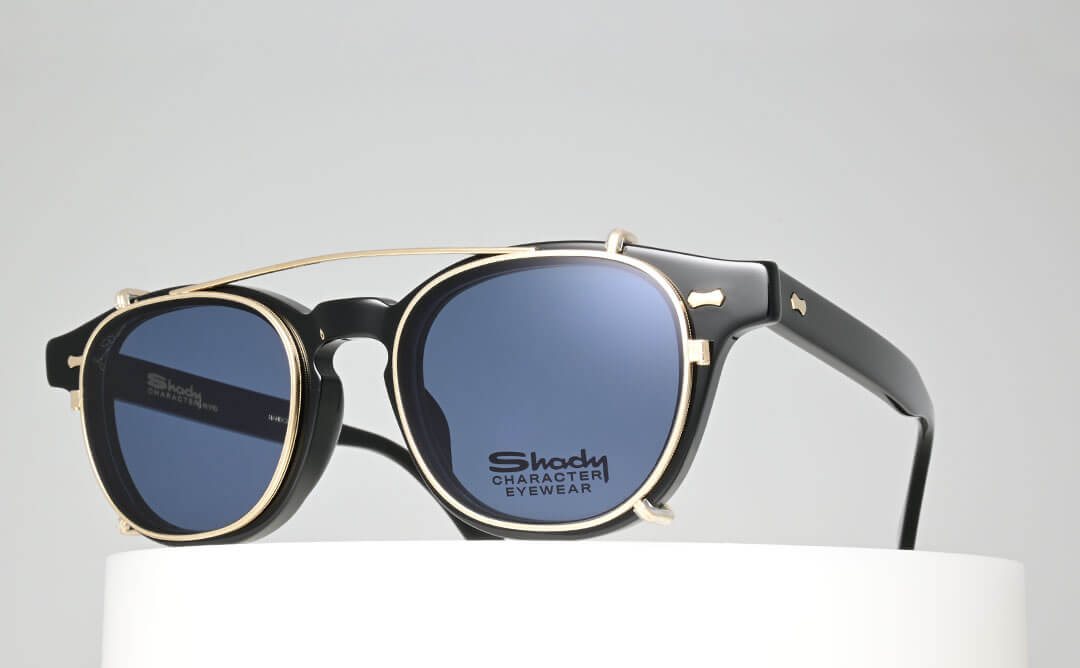 JAMES DEAN EYEWEAR COLLECTION ARNIE (46□22)_ BLACK (with GOLD CLIP ON )