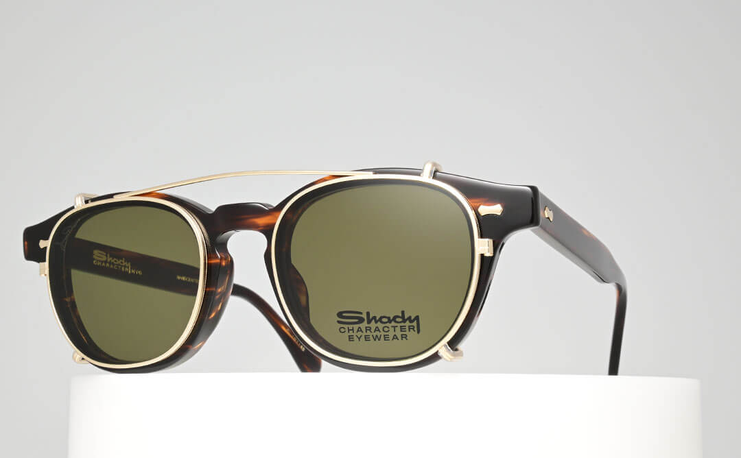 JAMES DEAN EYEWEAR COLLECTION ARNIE (46□22) _ INDIANA BROWN (with GOLD CLIP ON)