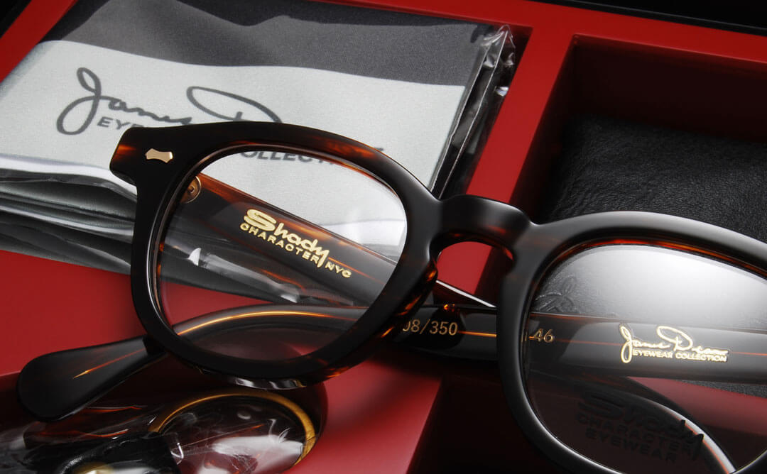 JAMES DEAN EYEWEAR COLLECTION ARNIE (46□22)_ BLACK (with GOLD CLIP ON )